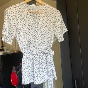 small white floral shirt